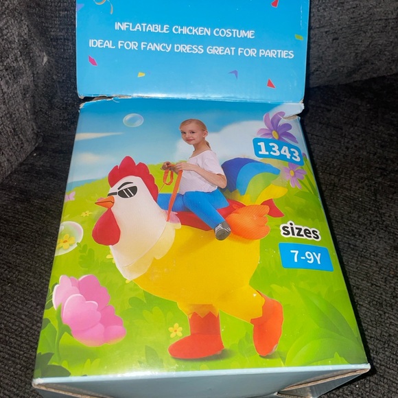 Inflatable Chicken Costume, Rainbow Chicken Inflatable for Kids Blow up - Picture 5 of 5